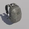 3D Rendered Dark Colored Backpack With Adjustable Straps And Buckle Details