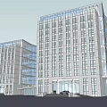 Modern Hotel Building Exterior With Glass Facade Tall Structure And Large Windows
