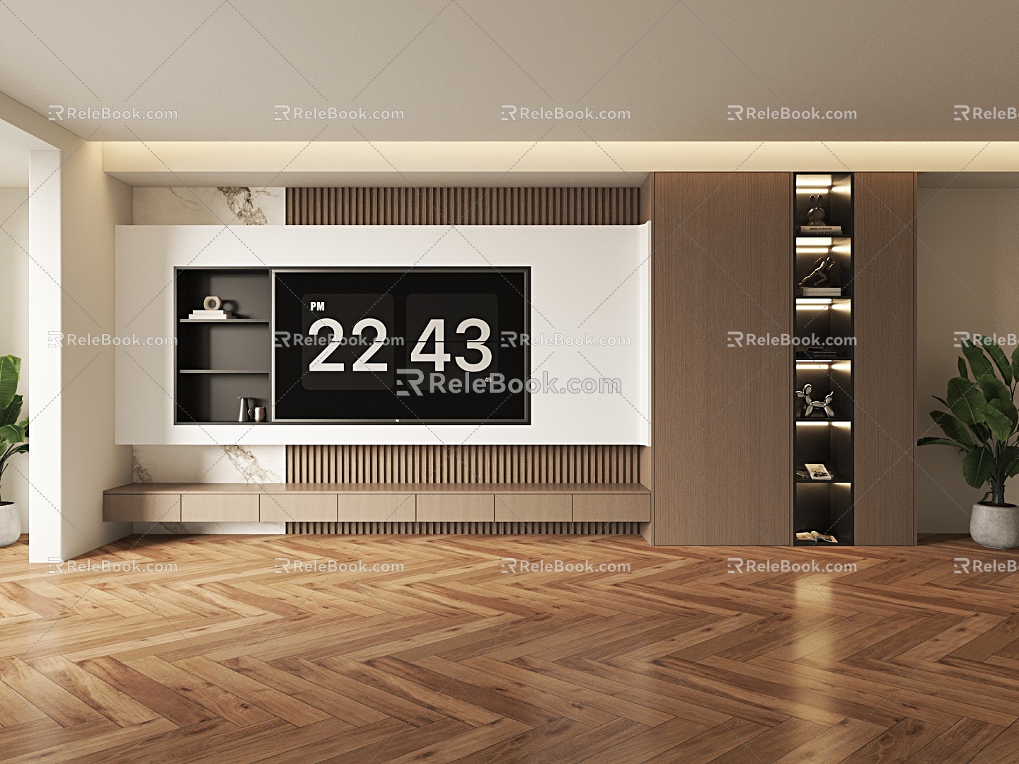 TV background wall 3d model