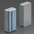 Monitoring Room Equipment with Gray Cabinets and Blue LED Light Strips