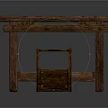 Rustic Wooden Square Table And Small Basket For Home Living Essentials