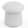Mushroom Shaped Brown Velvet Sofa Stool with Pleated Design for Living Room