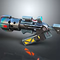 Futuristic Sci Fi Weapon With Metallic Body LED Lights And Ergonomic Grip 3d model