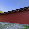 Ancient Traditional Architecture With Red Walls Black Tiled Roof Red Pillars And Courtyard