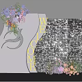 Check in Area With Welcome Sign Sparkling Backdrop And Colorful Flower Decorations