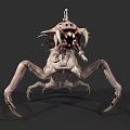 Mythical Fantasy Monster With Spikes Horns Open Mouth And Sharp Claws