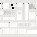 Various White Radiator Designs and Styles for Home Heating Systems 3d model