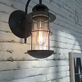 Various Design Wall Lamps Mounted On White Brick Wall For Home Decor 3d model