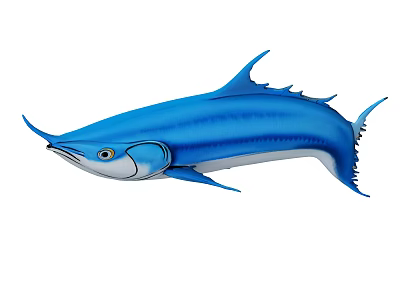 Vibrant Blue Marlin With Streamlined Body Sharp Fins And Curved Tail 3d model