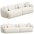 Modern Beige Sectional Sofa With Round Cushions And Plush Fabric Design