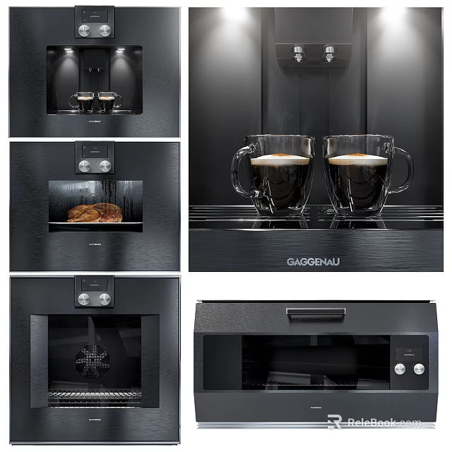GAGGENAU Built in Kitchen Appliances With Coffee Maker And Oven Design 3d model 