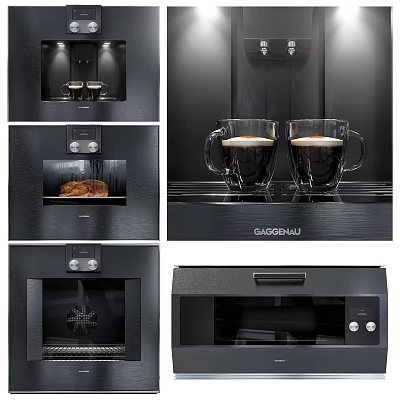 GAGGENAU Built in Kitchen Appliances With Coffee Maker And Oven Design 3d model