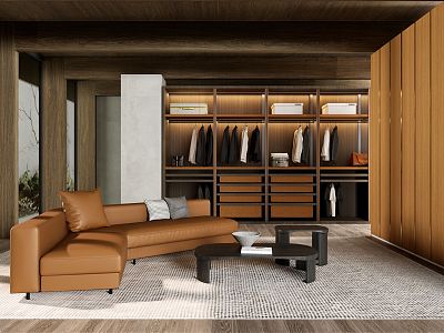 Modern Cloakroom Wardrobe Living Room Living Room Sofa Coffee Table Combination model