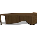 Elegant Wooden Curved Desk With Drawers For Home Office Furniture