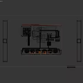 Functional Gaming Desk With Wooden Surface Black Metal Legs And Red LED Lighting