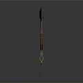 Traditional Axe Weapon With Metal Head Brown Wooden Handle And Brass Loop