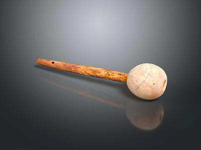 Elegant Decorative Ornament Set With Wooden Handle And Spherical Design For Home Decor 3d model