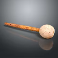 Elegant Decorative Ornament Set With Wooden Handle And Spherical Design For Home Decor