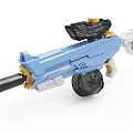 Electric Toy Gun In Blue With Large Drum And Sight