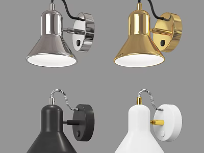 Modern Wall Lamps in Silver Gold Black White with Sleek Design for Home Decor 3d model