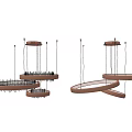 Modern Multi Layer Circular Pendant Lights With Sleek Hanging Design 3d model