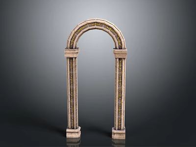 Classic Marble Archway Design With Decorative Columns And Ornate Carvings 3d model