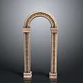 Classic Marble Archway Design With Decorative Columns And Ornate Carvings