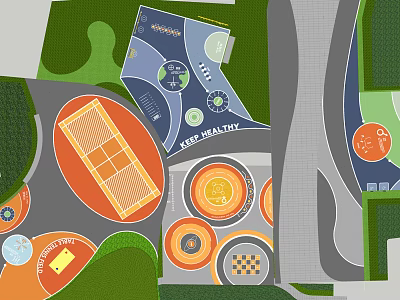 Children's area Modern children's play area 3d model