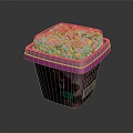 Acai Granola Cereal in Pink Container with Transparent Lid and Nutty Mixture