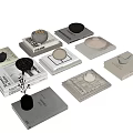 Stylish Stacked Books Magazines With Various Shaped Decorative Containers And Minimalist