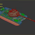 Military Tank With Heavy Duty Tracks Long Barrel Cannon And Detailed Armored Turret Design