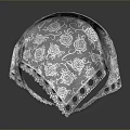 Elegant White Lace Headband With Intricate Floral Patterns And Decorative Edges