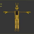 Cartoon Dog Game Movie Character In Yellow Overalls And Black Top With Arms Outstretched