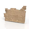 Modern Damaged Brick Wall With Textured Surface 3D Rendered For Interior Design Backdrop 3d model