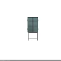 Modern Black Frame Display Cabinet Shelf With Glass Doors And Multiple Storage Shelves
