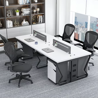 Office Furniture Staff Table 3d model