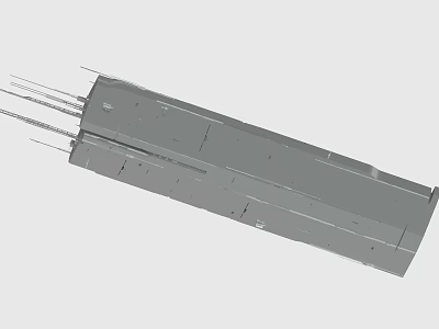 Gray Industrial Mechanical Part Rectangular Cuboid With Multiple Metal Rods 3d model