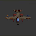 Camouflage Toy Airplane With Shark Mouth Design Red Engines And Blue Cockpit