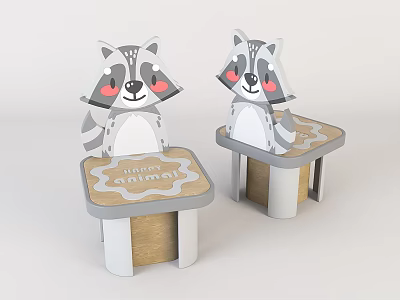 Modern Children's Chair Wooden Children's Stool Beauty 3d model