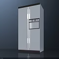 Modern White Double Door Refrigerator With Digital Display And Sleek Design