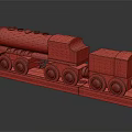 Wooden Electric Toy Train with Red Wheels Number 220 on Track