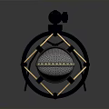 Professional Condenser Microphone With Metal Mesh And Shock Mount Black Gold Design