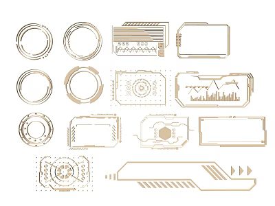Modern Geometric Wall Decor With Circular Rectangular Patterns And Artistic Designs 3d model