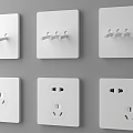 Switch light socket combination panel 3d model