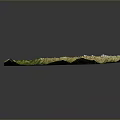 3D Topographic Terrain Model With Green Yellow Landforms And Ridges