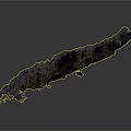 Natural Layered Rock Formation with Pine Trees Growing On Top and Textured Surface