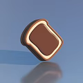 Delicious Toast With Chocolate Spread On Blue Background And Reflection