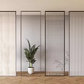 New Chinese style glass partition Middle style porch partition 3d model