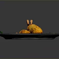 Fried Skewers With Fresh Vegetables Lime Slices And Spices On Dark Stone Plate
