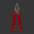 Practical Red Handle Multitool Knife Hardware Tool With Metal Components And Durable Design 3d model